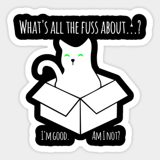 What came first, the cat or the box? Sticker